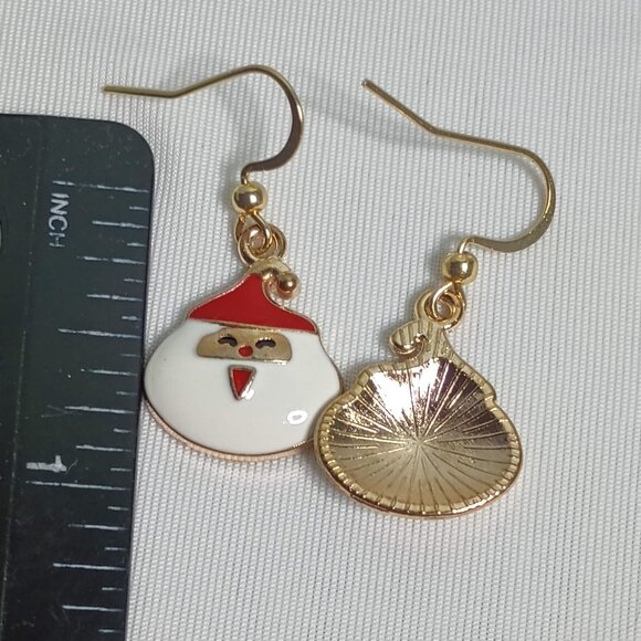 Festive Happy Santa Claus Face Earrings - Picture 3 of 4